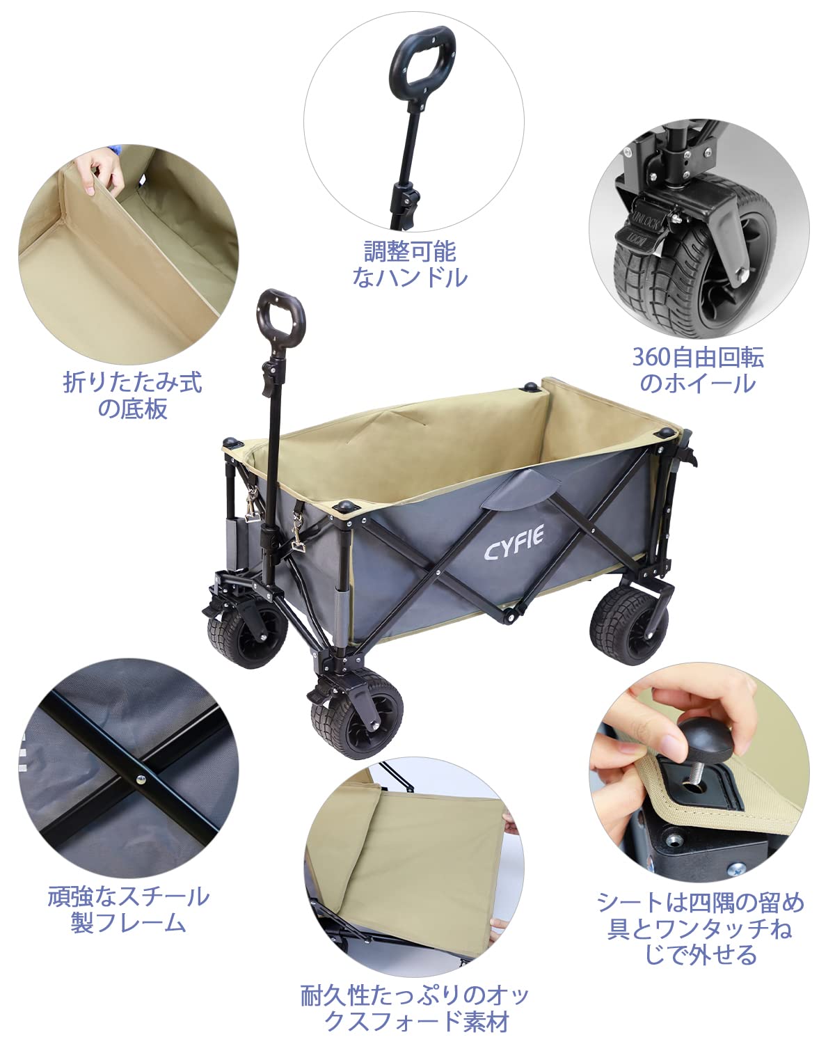15日限定10倍P付] キャリーワゴン キャンプワゴン 大容量100L キャリー