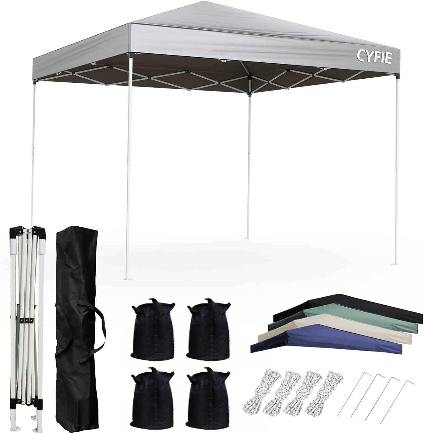 タープテント 3x3M 高さ3段階調節 6色選択可 白 黒 サンシェード UV