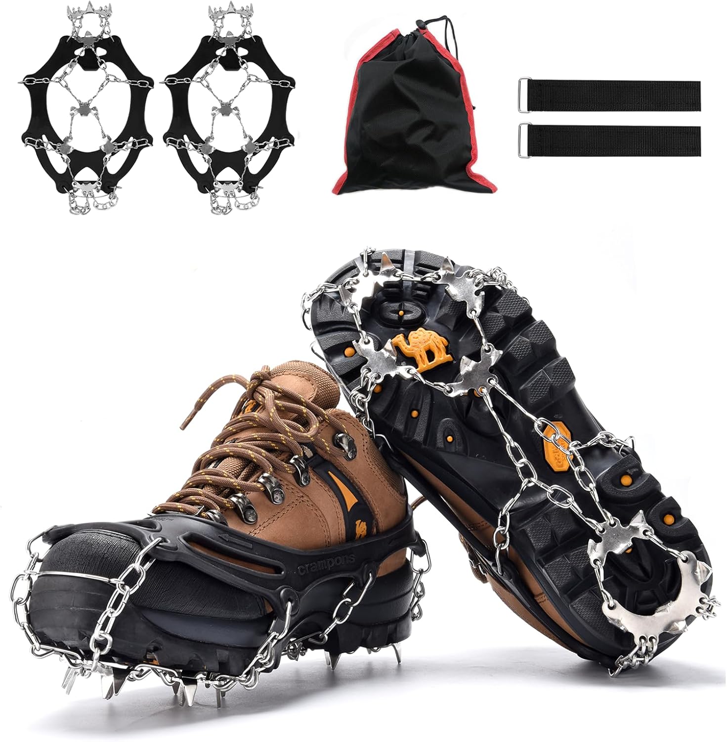 アイゼン 19本爪 スノースパイク チェーンスパイク 登山 滑り止め 転倒