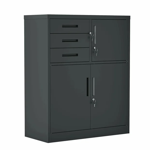 ロッカー スチール書庫 幅900×奥行400×高さ1090mm 両開きタイプ