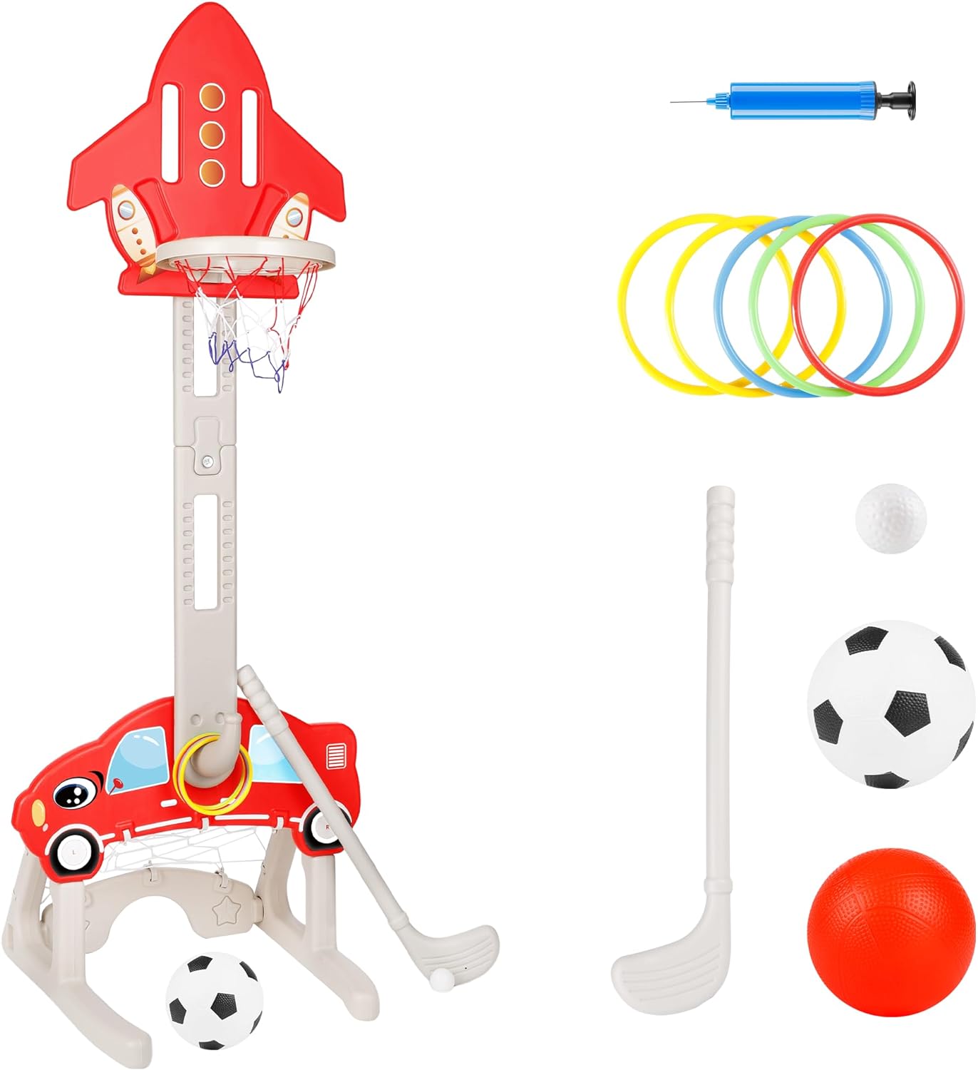 11日限定10倍P付] バスケットゴール 室内 子供用 4in1