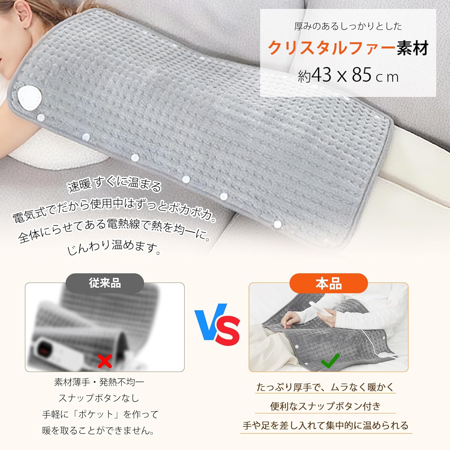 ホットマット ミニ 本体 ホットカーペット DEWEL 電気カーペット