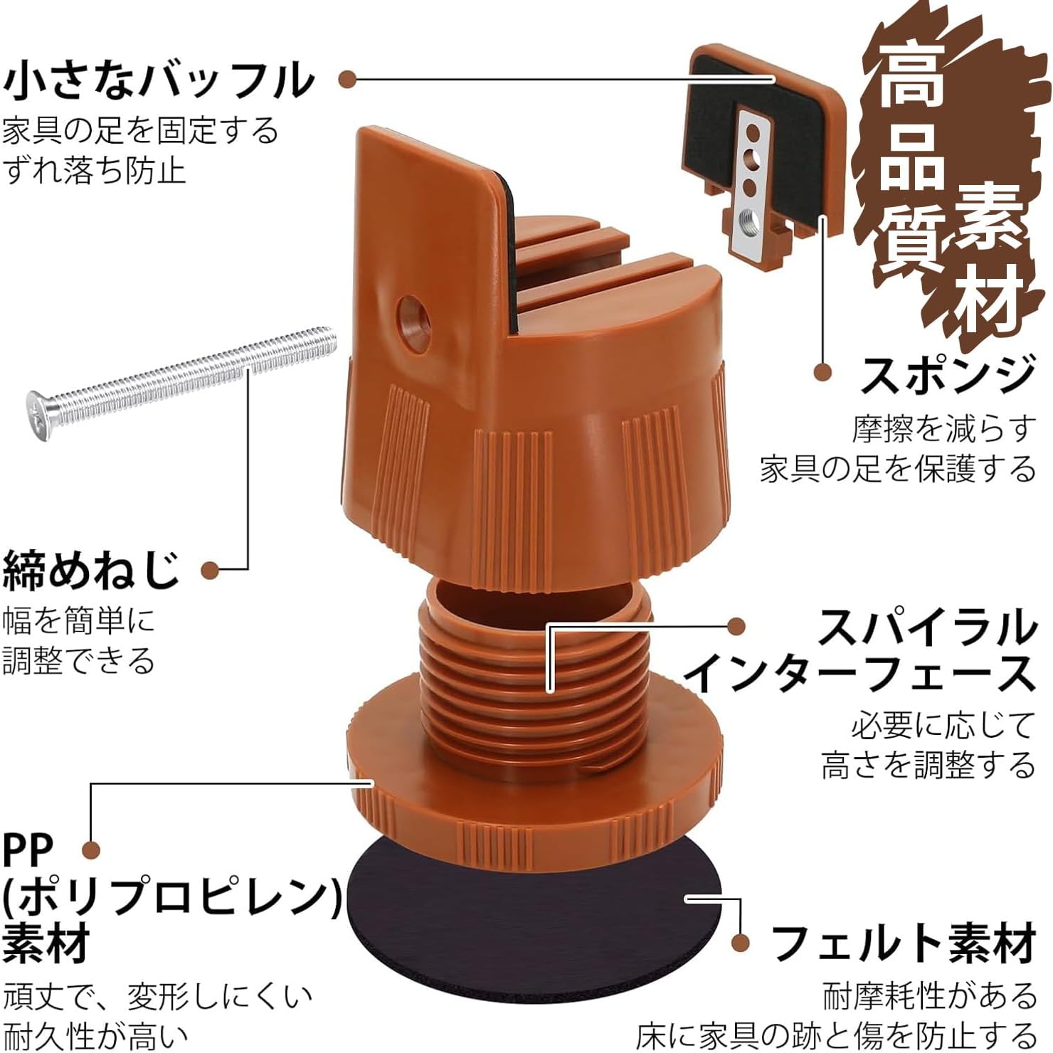 kimi　50A 横幅1000㎜　高さ調整ステー blgs_ak-h495-lw-jd