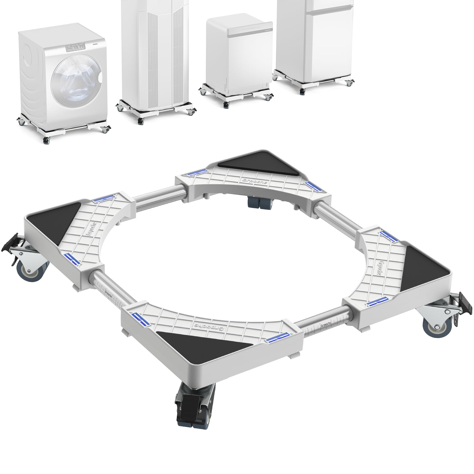 洗濯機 置き台 かさ上げ台 ステインレス製 防振パッド付き 耐荷重約