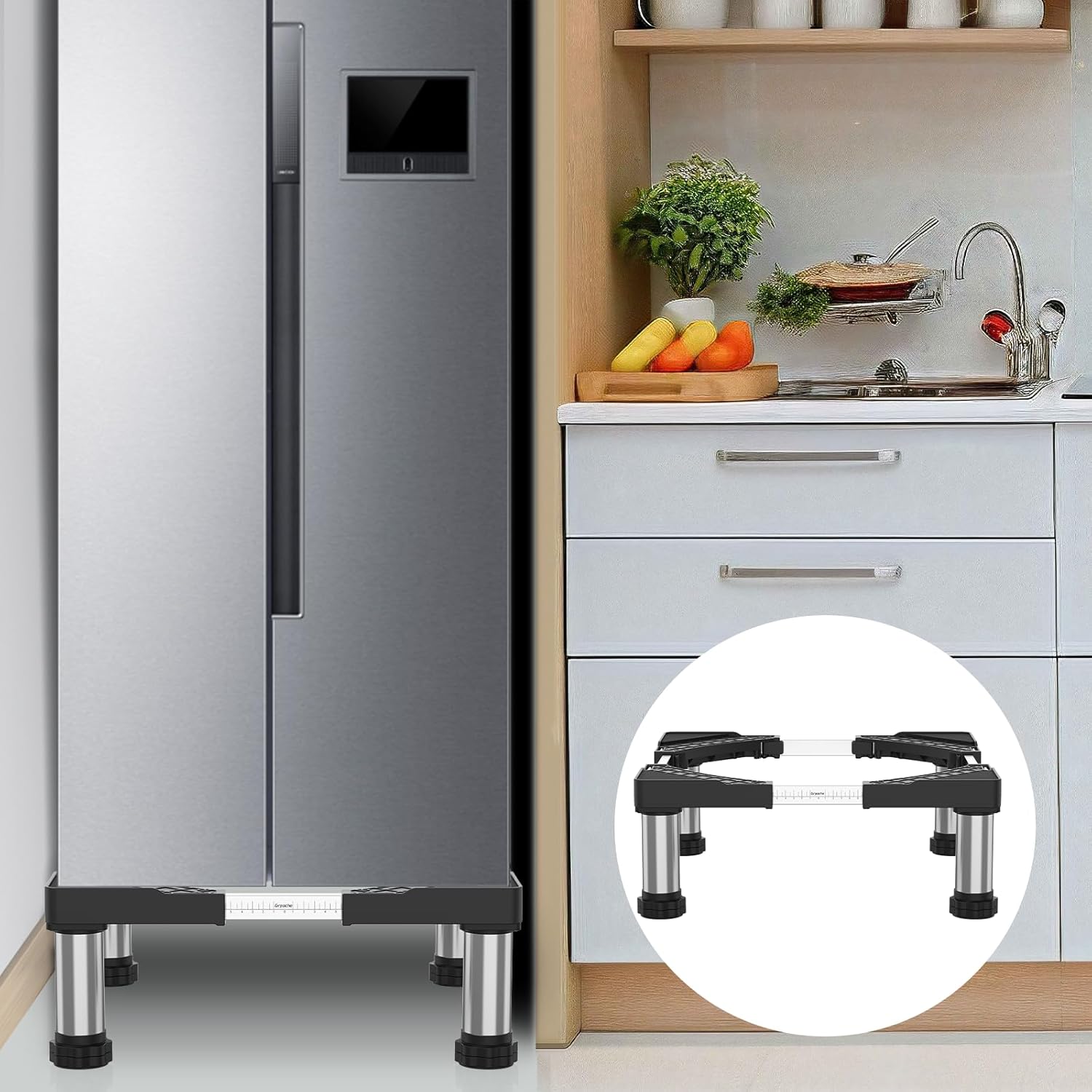 【むう様】冷蔵庫、洗濯機 Amazon.co.jp: 洗濯機 台 冷蔵庫置き台 12足 洗濯機パン かさ上げ 高さ