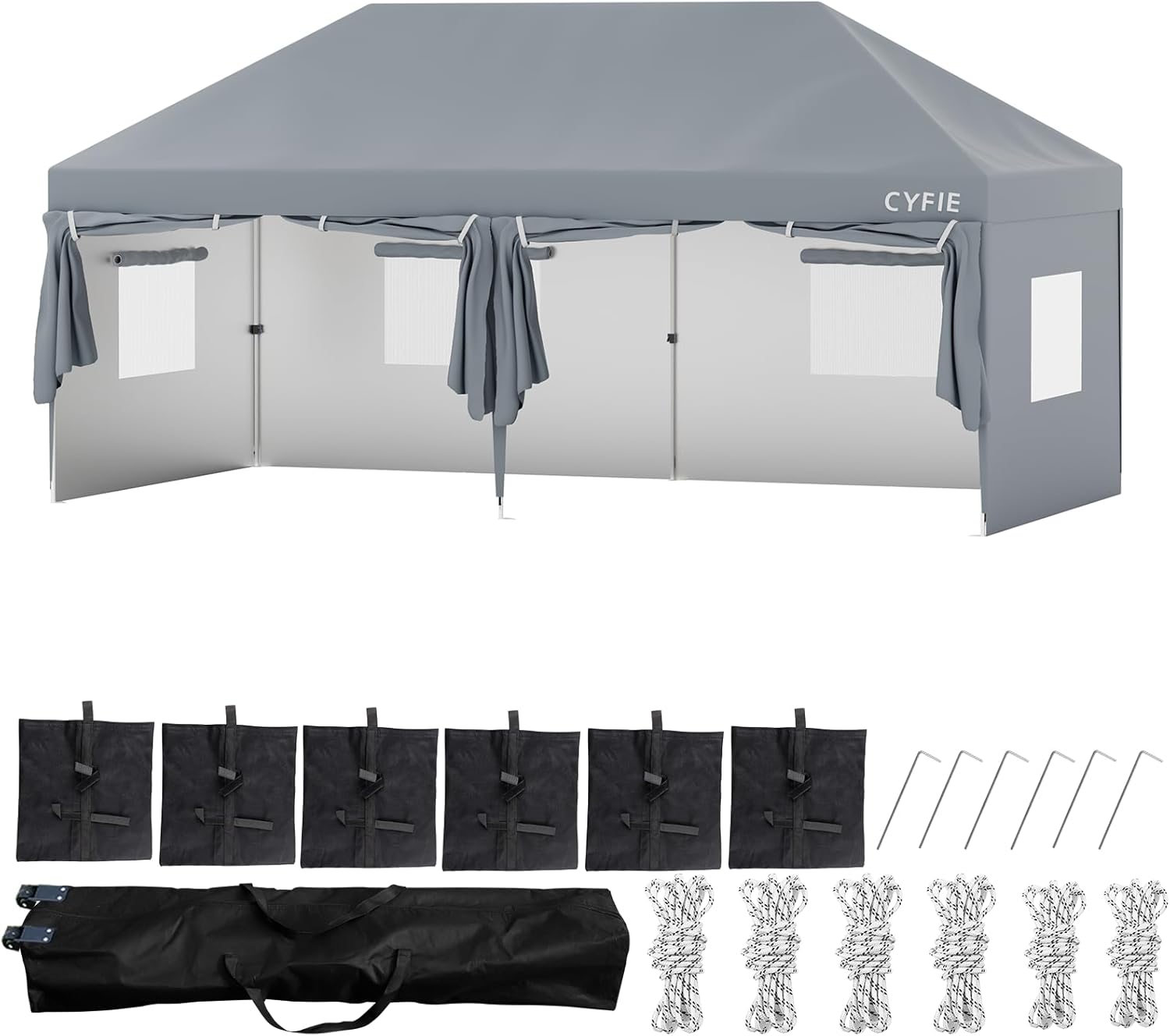Calturben 3m x 6m タープライトグレー Amazon | Caliturben タープテント 3m 6m ワンタッチ 大型タープ