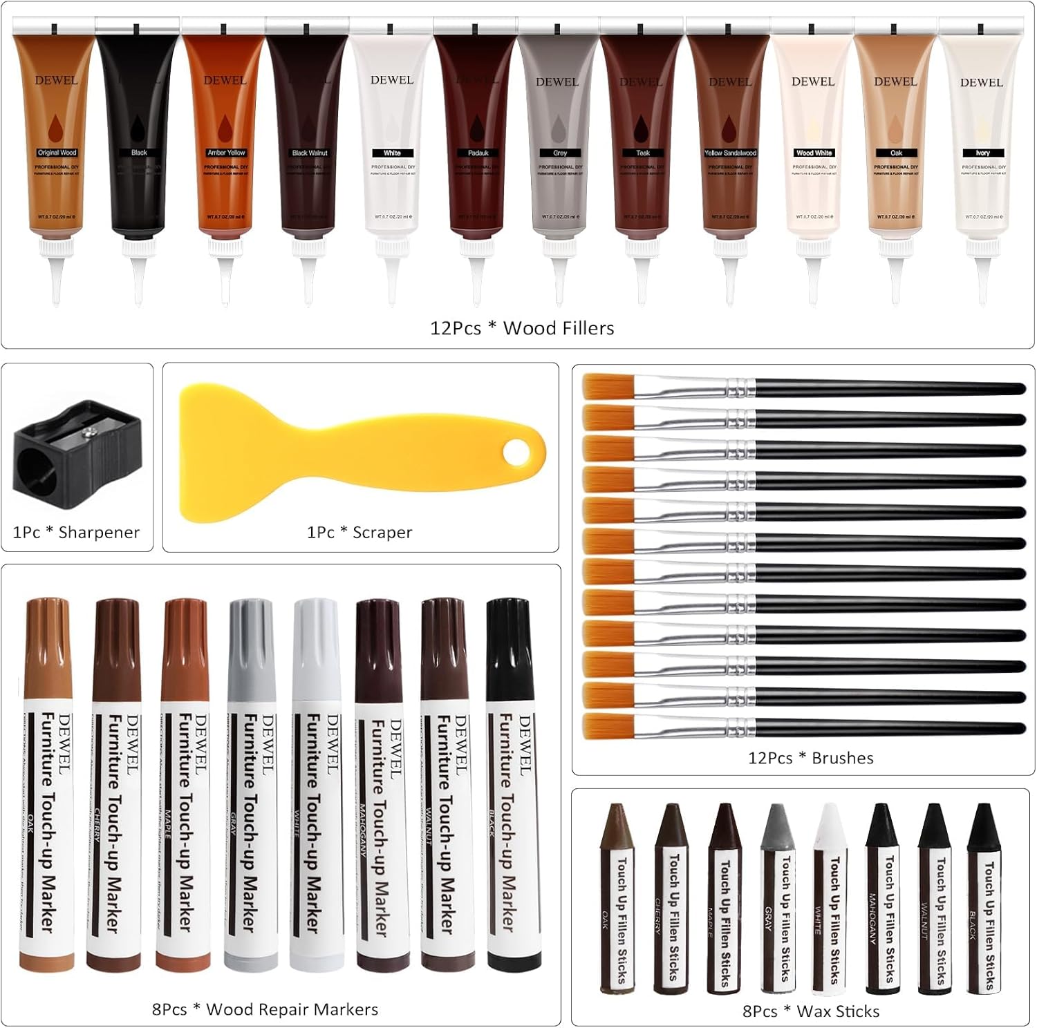 DEWEL 木製品キズ補修セット 12色補修ク...の詳細画像5