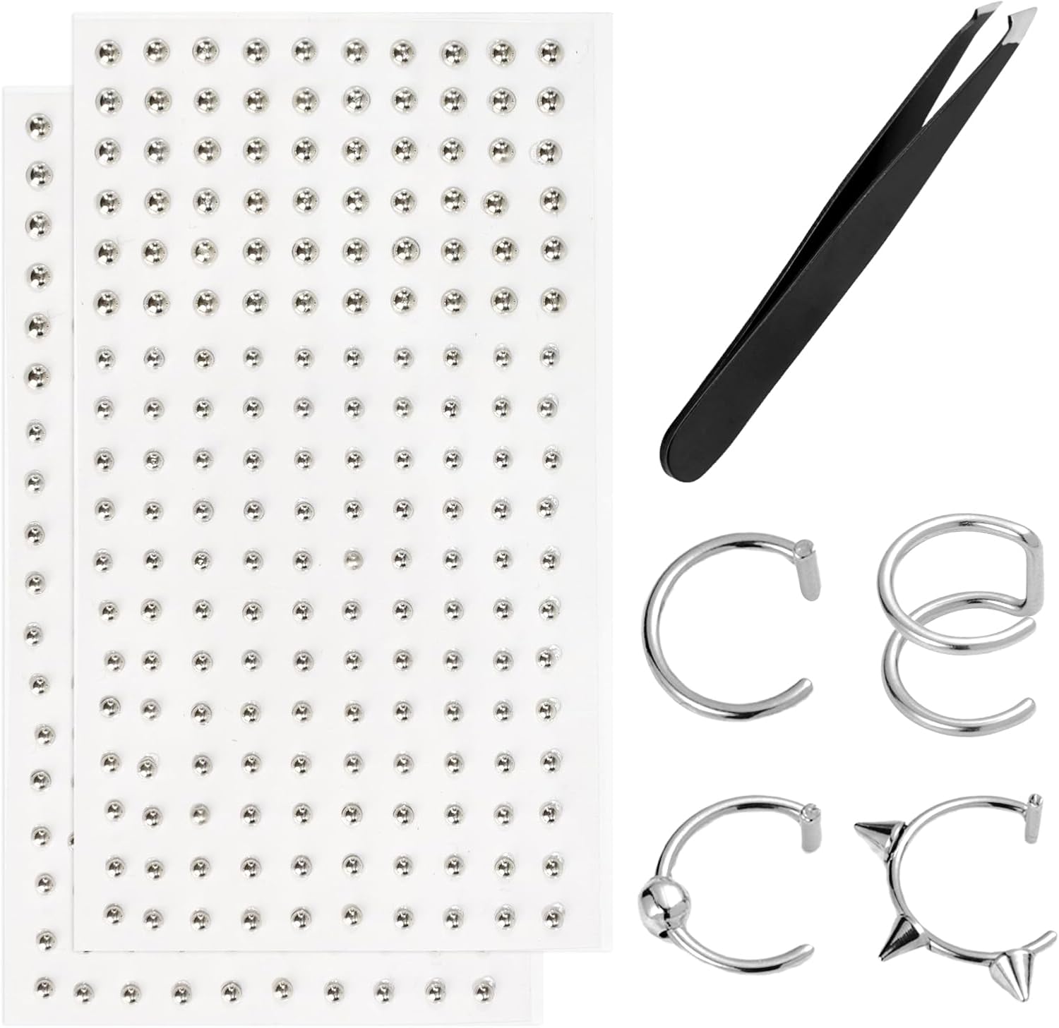 2枚セット 貼るピアス シール 3MM 4MM ダイヤモンド リップリング