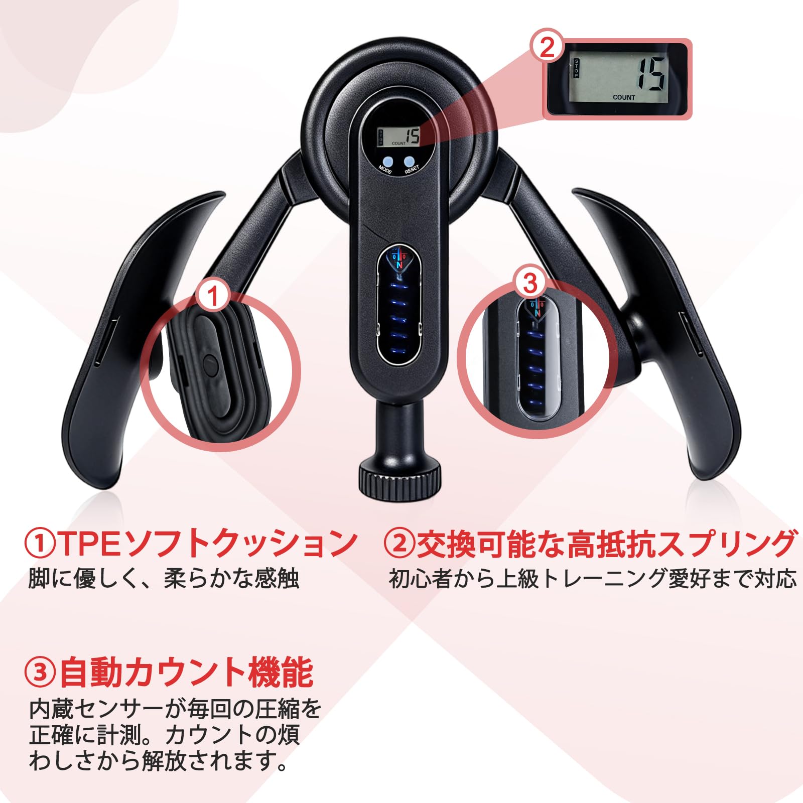 内転筋トレーニング器具 マッチョ必見 10-100kg 三種モード表示 大型