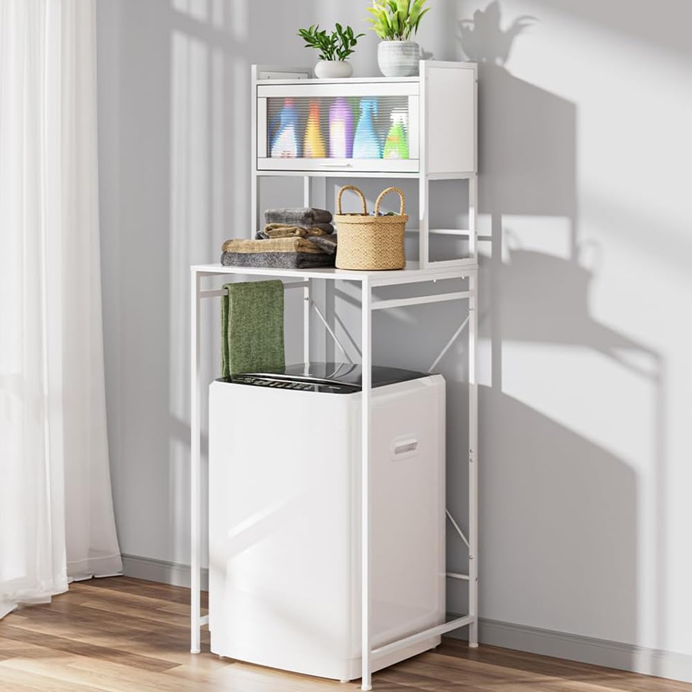 DEWEL 洗濯機ラック ランドリーラック 洗濯機 棚 洗濯物収納 幅68.5cm 
