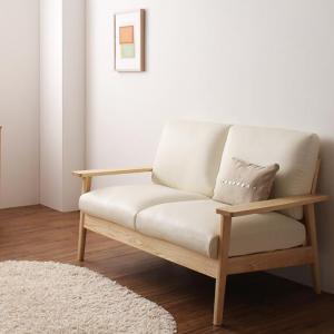 木肘デザインソファ 天然木シンプルデザイン木肘ソファ 2P(39323円)