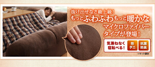 こたつと合わせるソファ こたつに合わせるフロアコーナーソファ L字 マット部分サイズ 142×142cm 厚さ40mm マット部分サイズ 142×142cm 厚さ40mm 190×190cm
