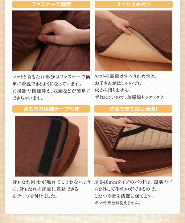 こたつと合わせるソファ こたつに合わせるフロアコーナーソファ L字 マット部分サイズ 142×142cm 厚さ40mm マット部分サイズ 142×142cm 厚さ40mm 190×190cm