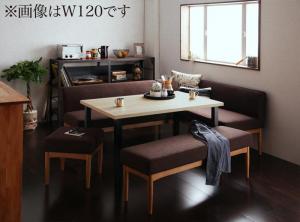 ダイニングセット（テーブル&ソファ ベンチ スツール） 6人 5点セット(テーブル+ソファ1脚+アームソファ1脚+ベンチ1脚+スツール1脚) 右アーム W150