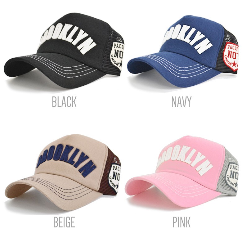 帽子 メッシュキャップ CAP BROOKLYN ワッペン 刺繍 アップリケ