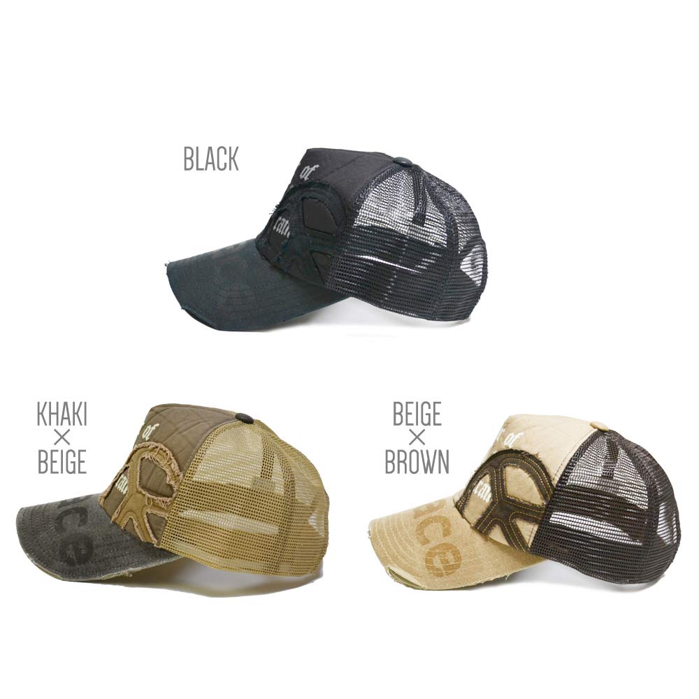 メッシュキャップ メンズ 【 送料無料 】帽子 CAP ピースマーク