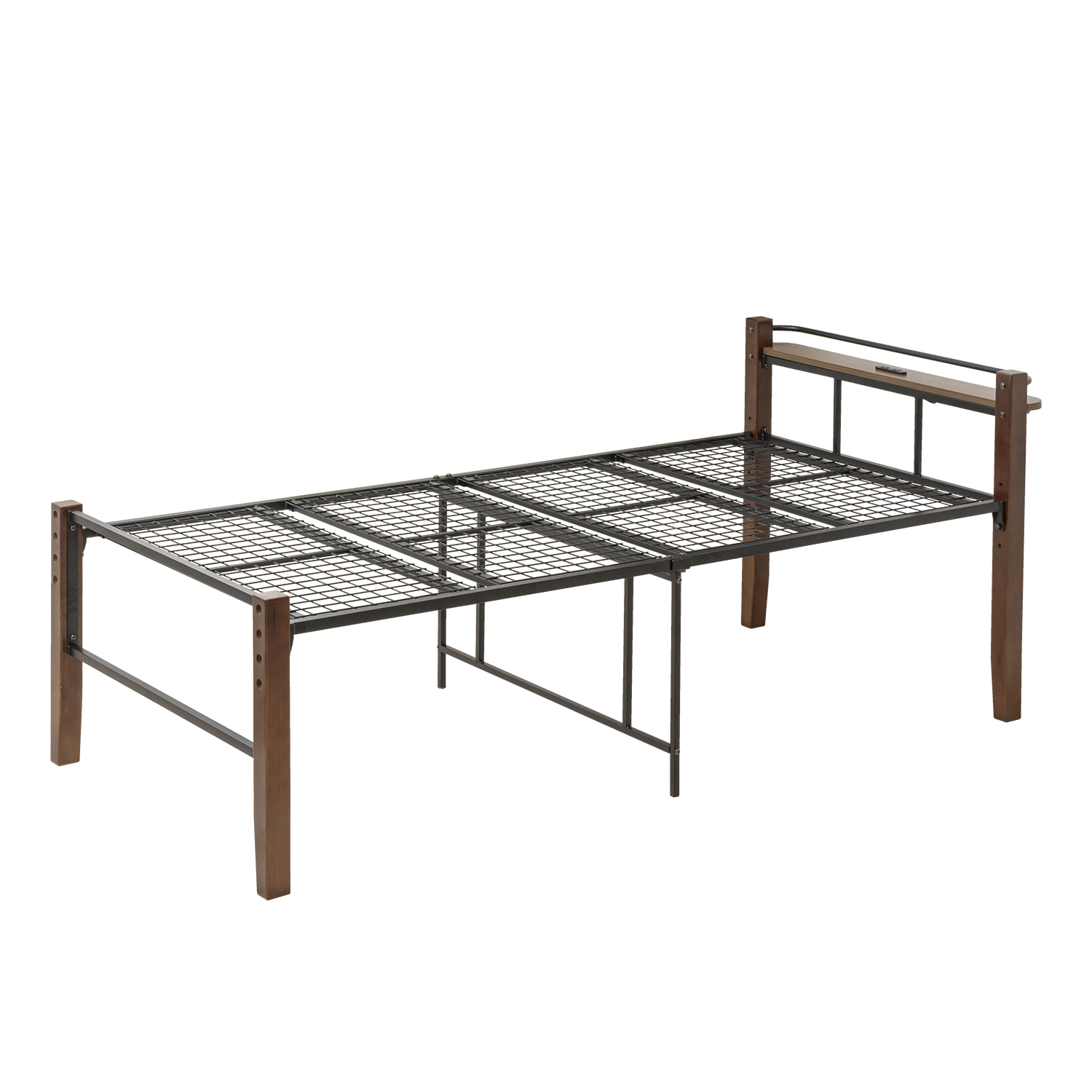 高さが変えられる木製脚のコンセント付きパイプベッド TK-111 |  | 01