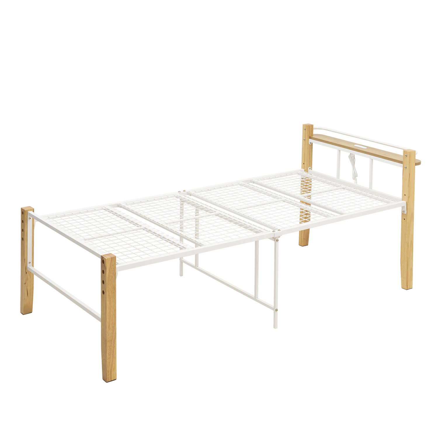 高さが変えられる木製脚のコンセント付きパイプベッド TK-111 |  | 02