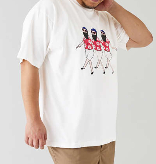 半袖tシャツ メンズ オジサン アロハ柄 愛嬌 モダン ユニーク デザイン