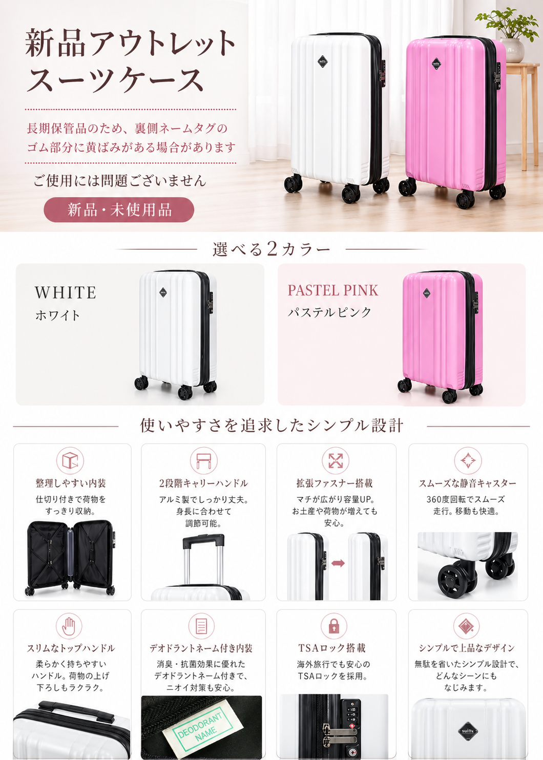 訳あり大特価 新品アウトレット スーツケース キャリーケース