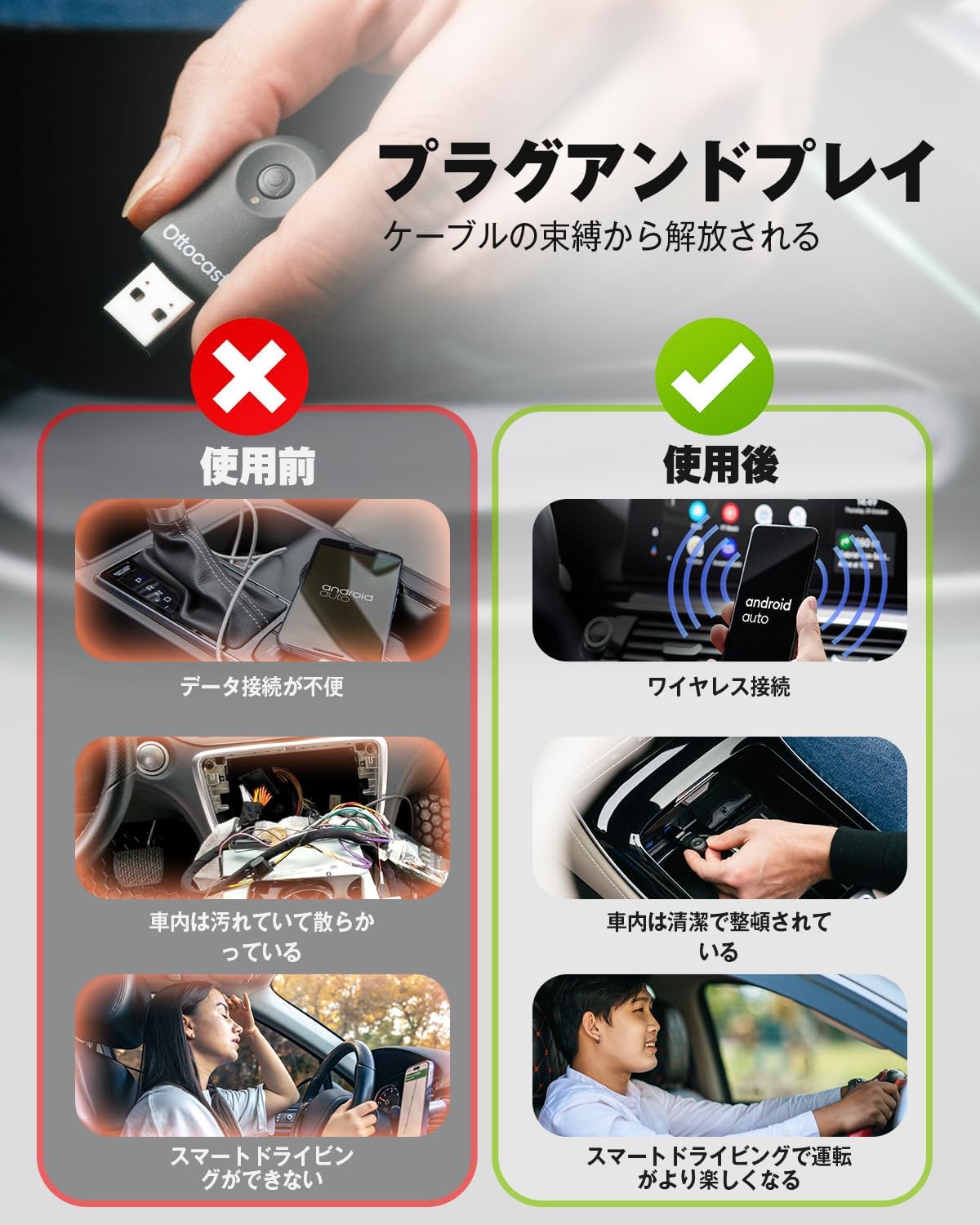 Ottocast MINI オットキャスト ミニ ワイヤレスカーアダプター 楽天市場】オットキャストミニ OTTOCAST MINIワイヤレスCarPlay
