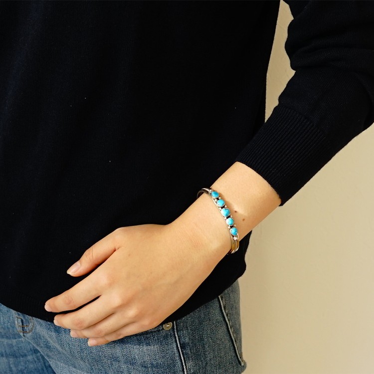 インディアンジュエリー バングル ブレスレット ナバホ族 ターコイズ