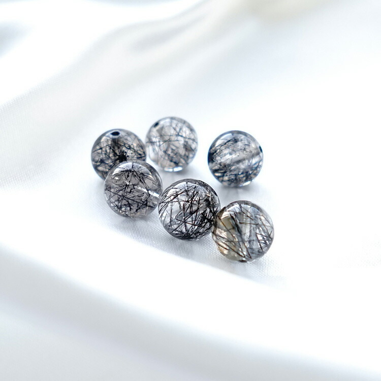 天然石 ピアス K18 18金 ブラックルチルクォーツ フックピアス