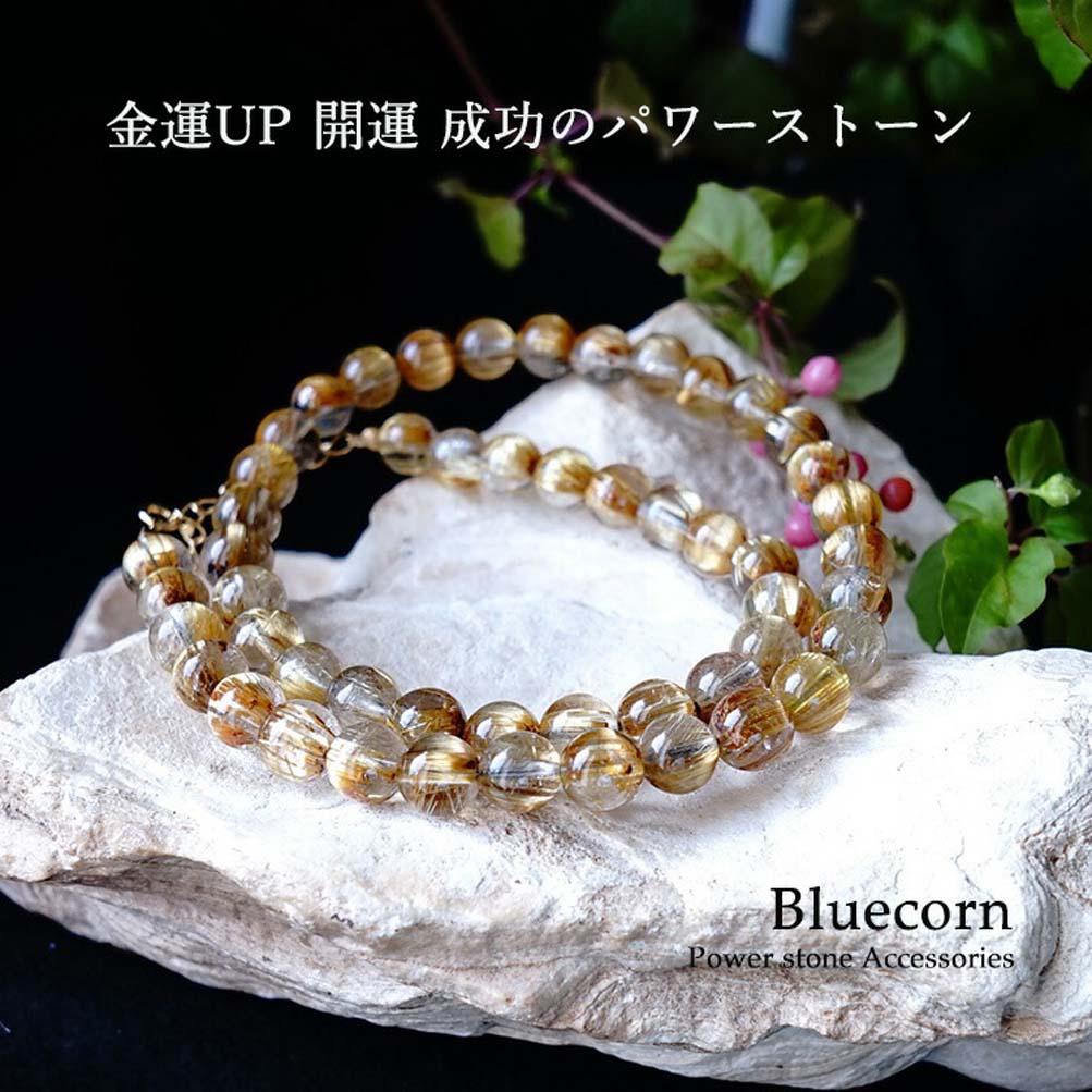 天然石 ネックレス K18 高品質 （SAグレード）タイチンルチル