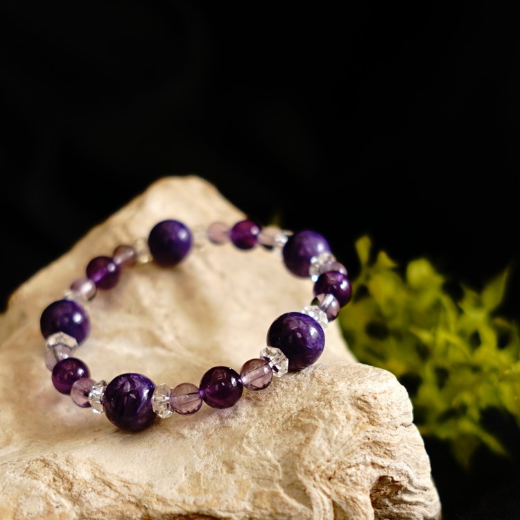 ダブルの癒しで幸運を得る/チャロアイト他/パワーストーンブレスレット ダブルの癒しで幸運を得る/チャロアイト他/パワーストーンブレスレット