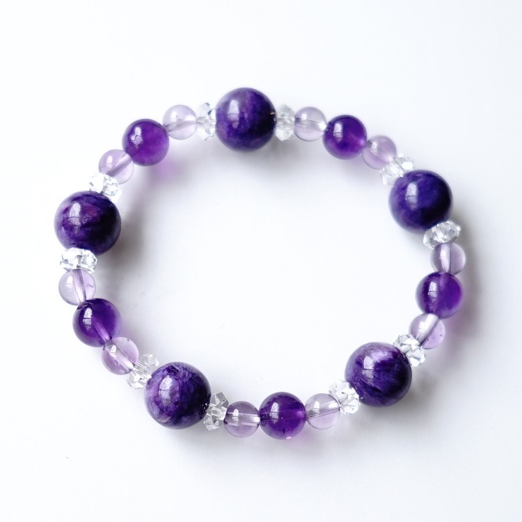 ダブルの癒しで幸運を得る/チャロアイト他/パワーストーンブレスレット ダブルの癒しで幸運を得る/チャロアイト他/パワーストーンブレスレット