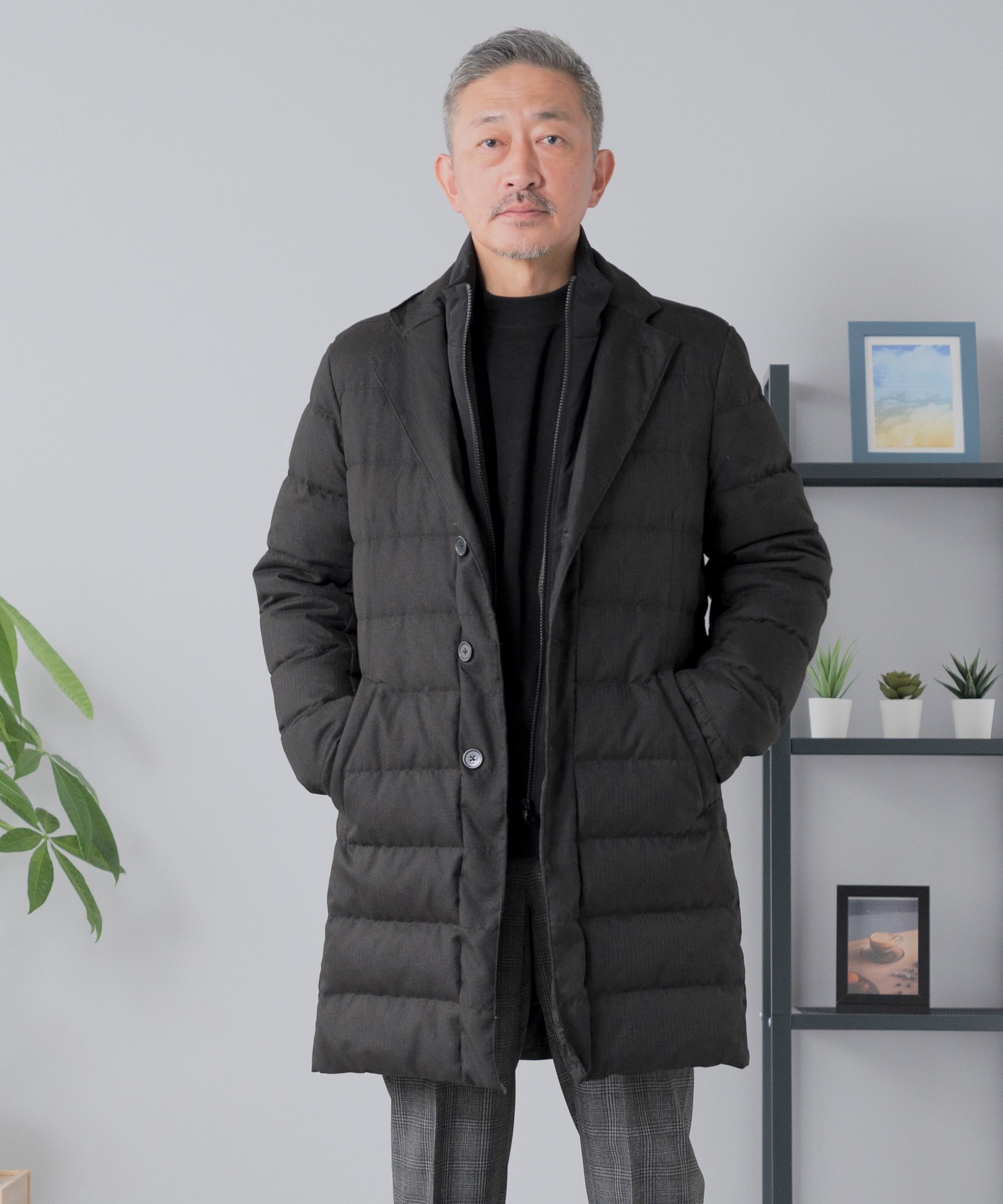 ダウンコート メンズ ビジネス 防寒 チェスターコート ロングコート