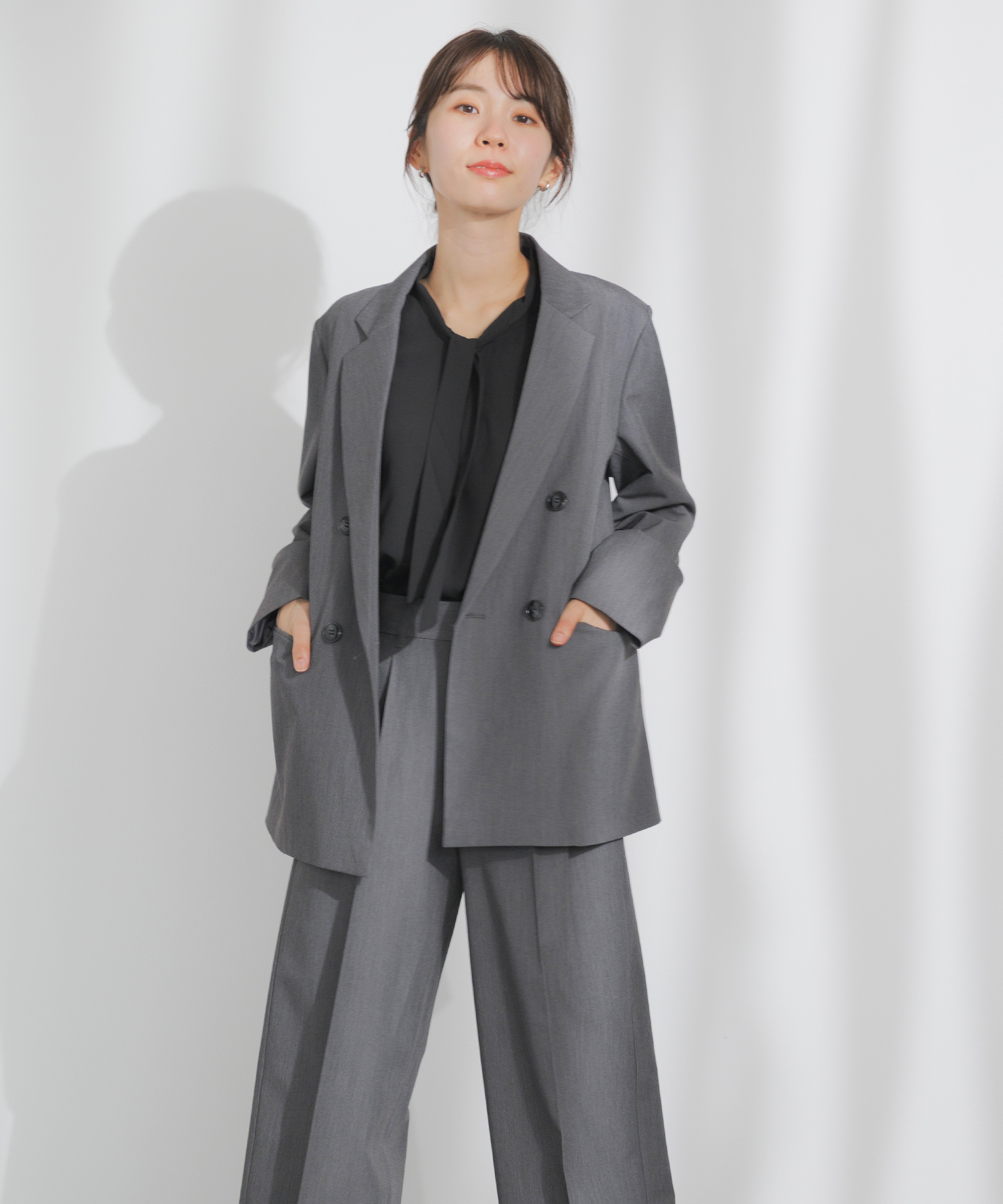 レディース INDIVI 春夏用 パンツスーツセット テーラード ジャケット 