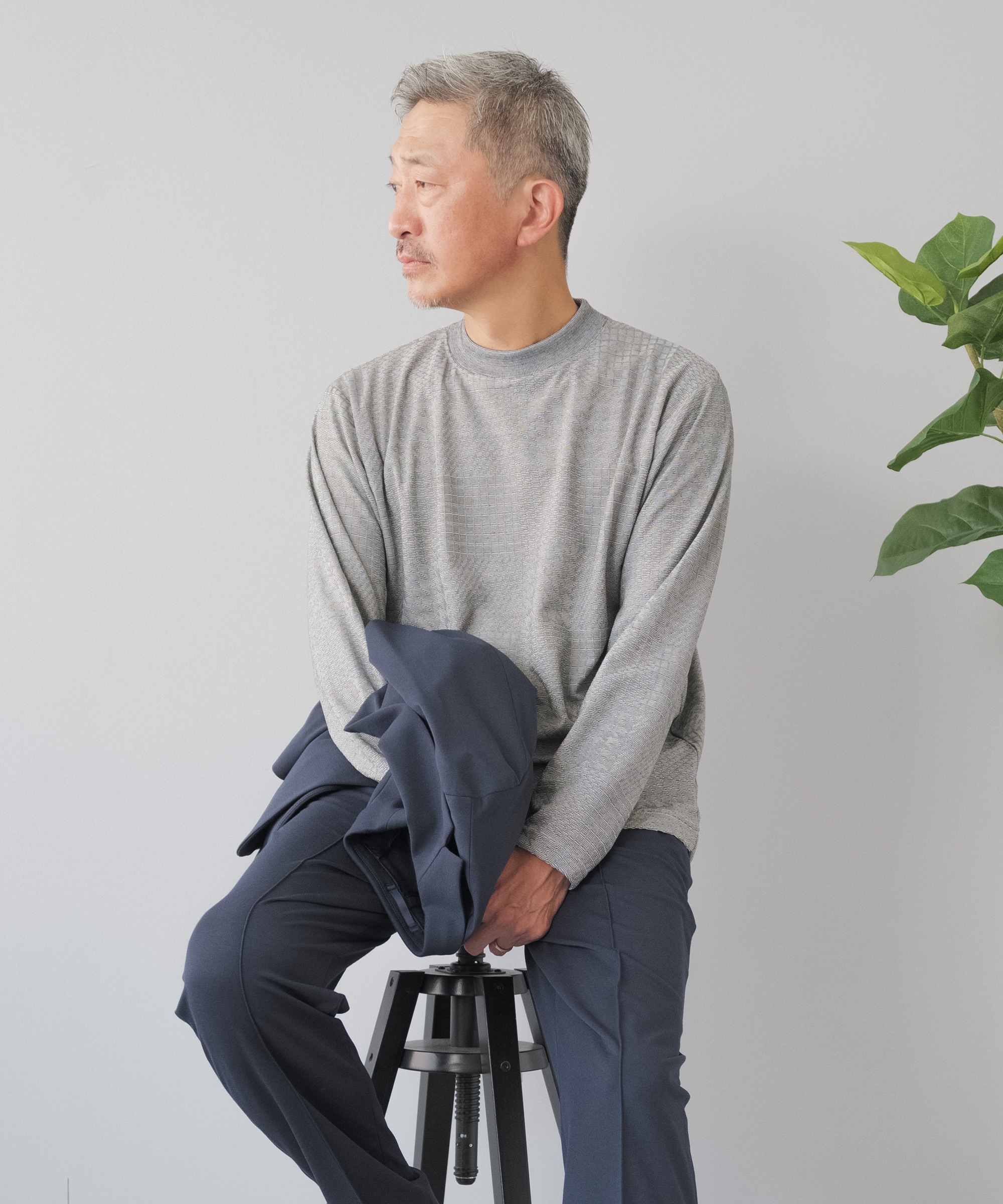 ELLE PLANETE（エルプラネット） Tシャツ メンズ 長袖 モックネック