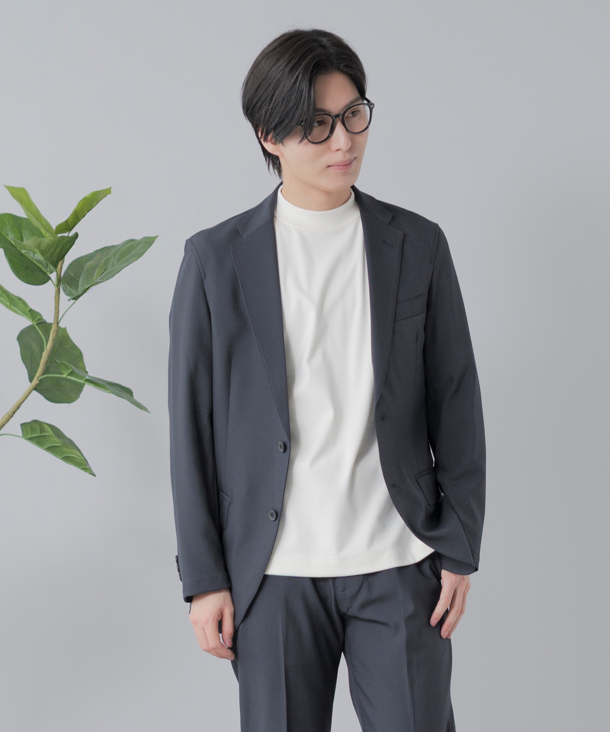 AWC カットソー メンズ 長袖 Tシャツ モックネック 裏起毛 あたたかい