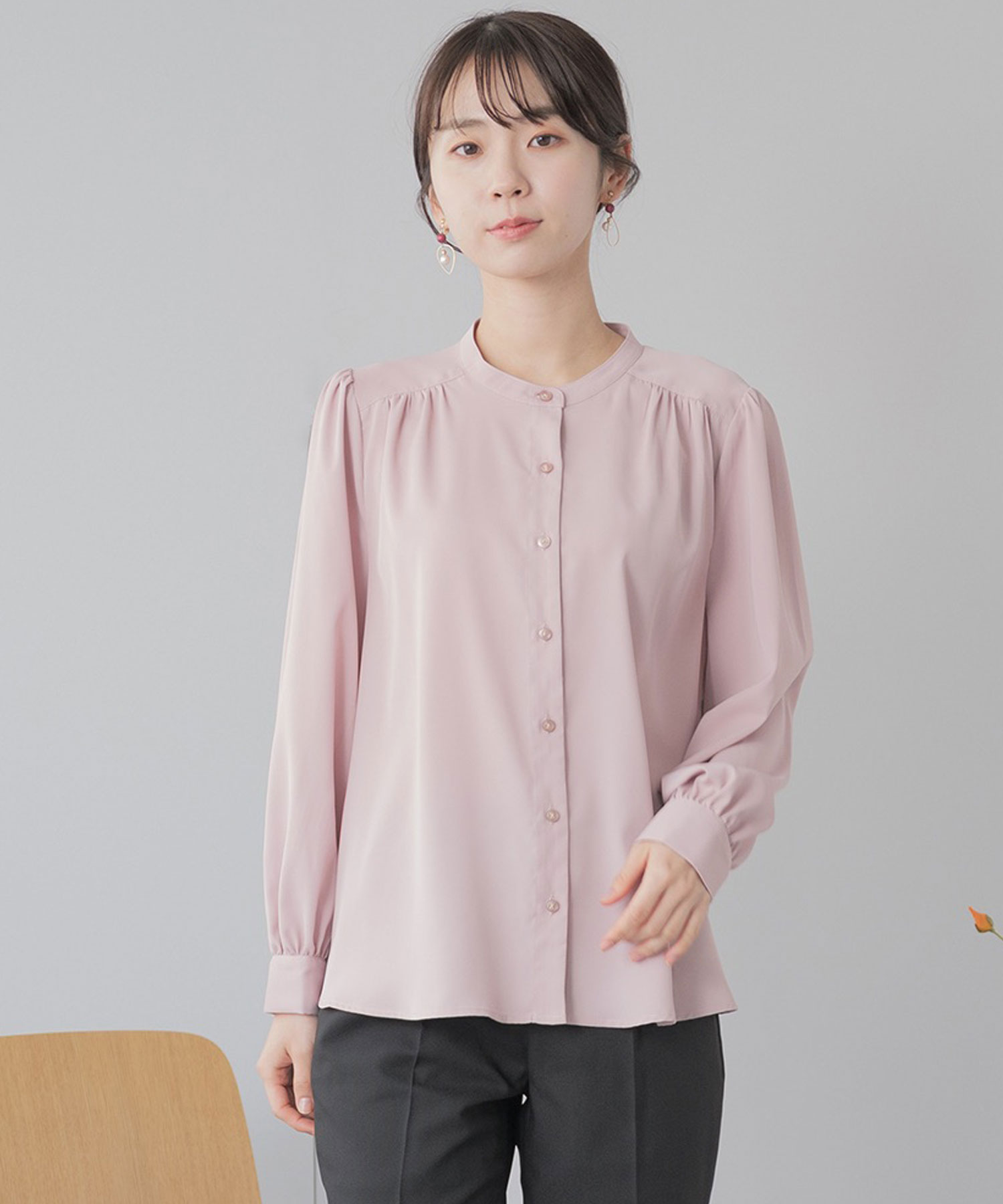 レディース　ブラウス axes femme POETIQUE ブラウス シャツ バブーシュカ付スモック風