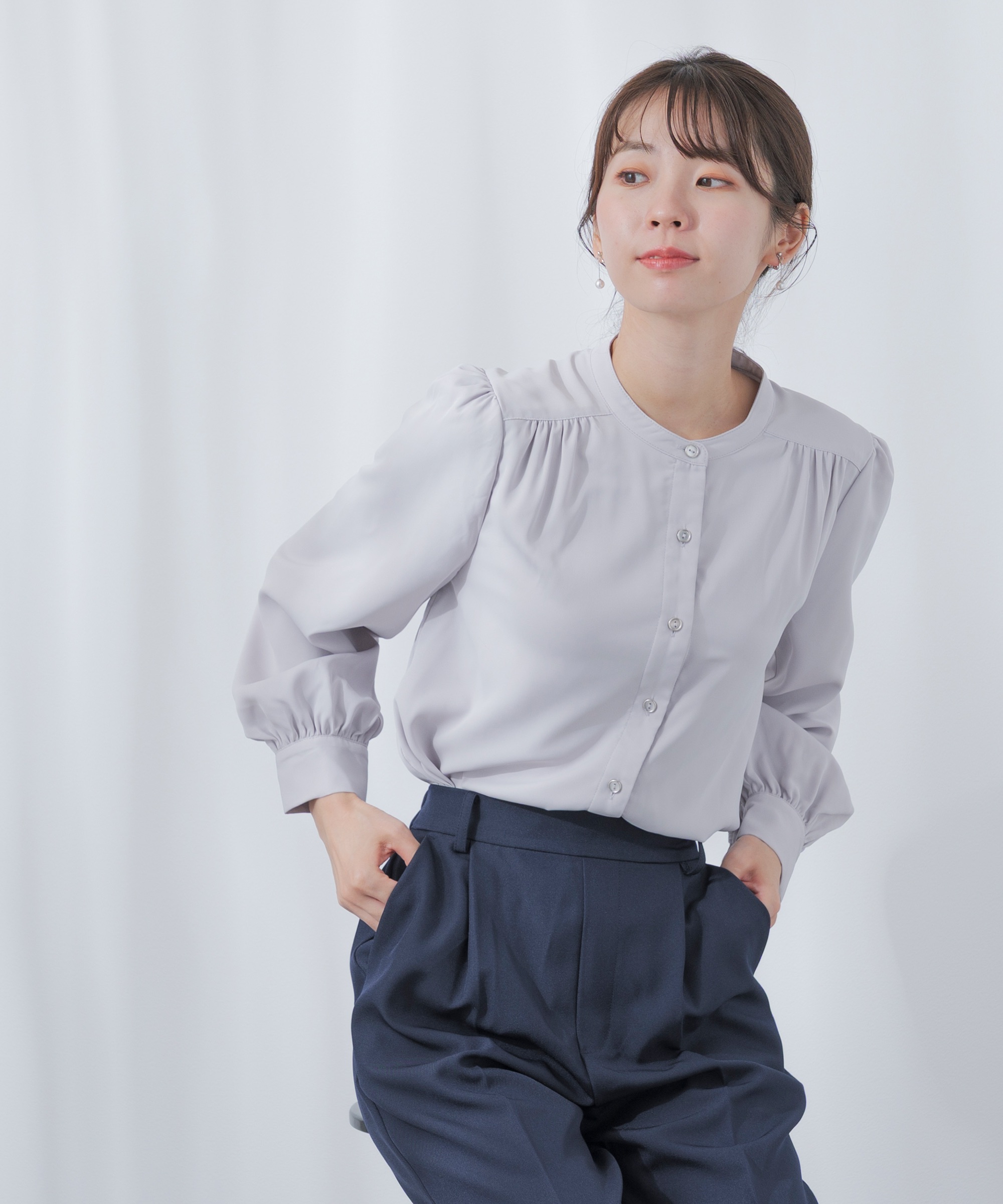 festinalente（フェスティナレンテ） ブラウス 裏起毛 長袖 シャツ