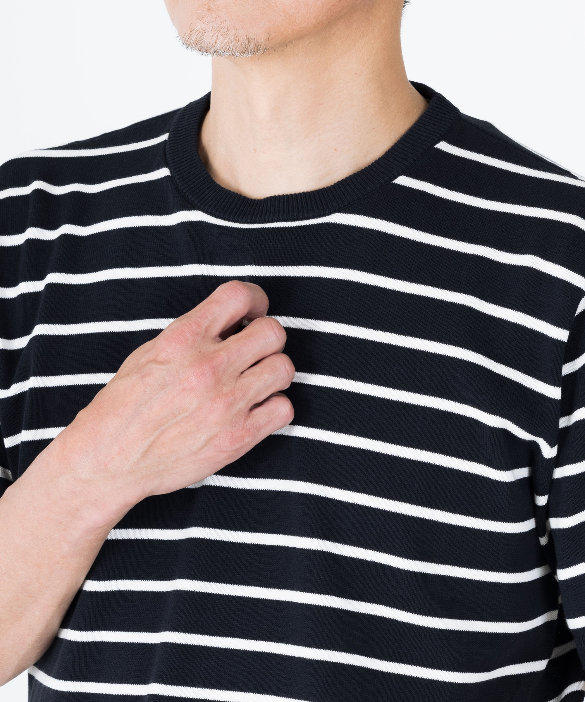 【stanley blacker】クルーネック ボーダーニットTシャツ ネイビー ウォッシャブル 楽天市場】【stanley blacker】クルーネック ボーダーニットT