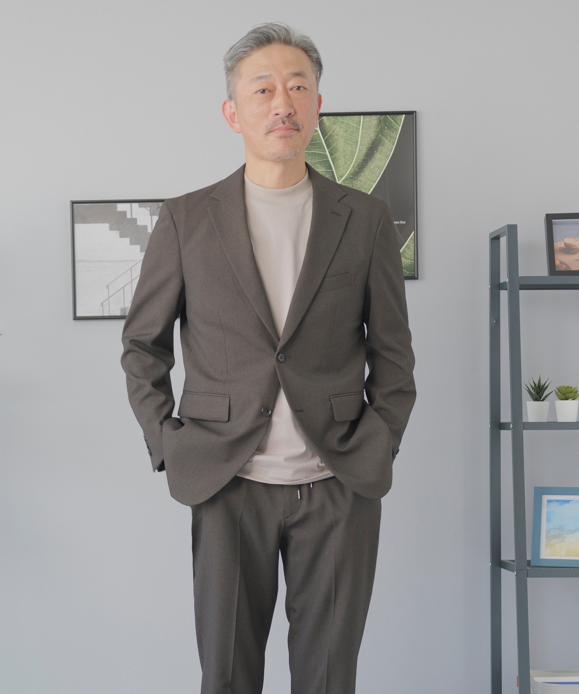 セットアップ メンズ スーツ AWC ブランド 洗える ストレッチ 防シワ