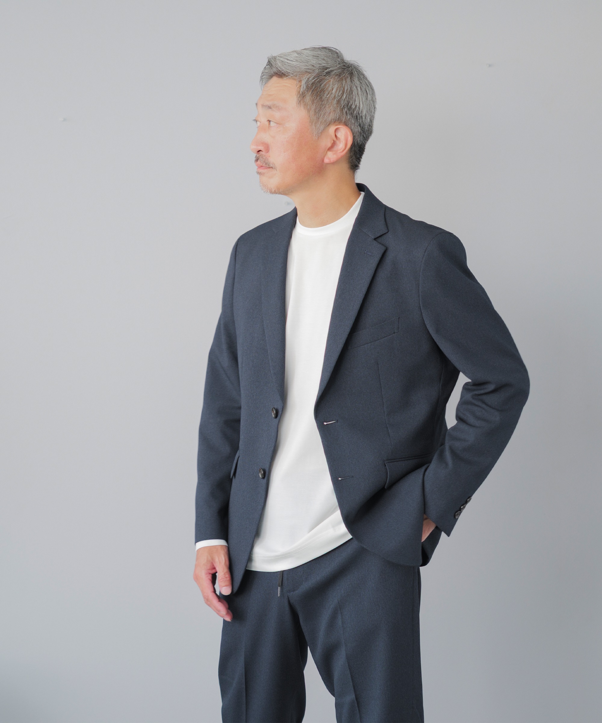 AWC セットアップ メンズ スーツ ブランド 洗える ピンヘッド 防シワ