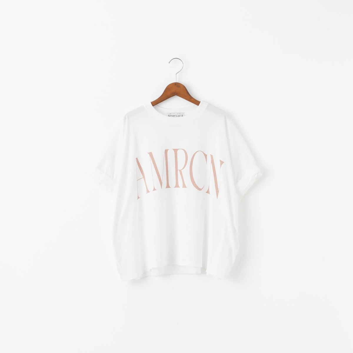 AMERICANA（アメリカーナ） クロップド ワイド ロールアップ ロゴ T