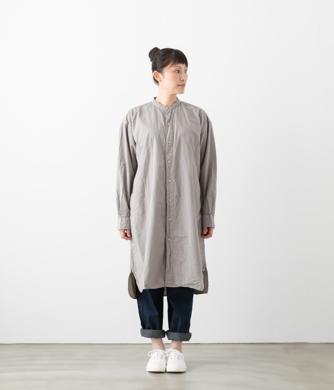 新品 ARMEN アーメン 長袖ロングシャツワンピース ARMEN 【30%OFF】アーメン シャツ ロング丈 長袖シャツ