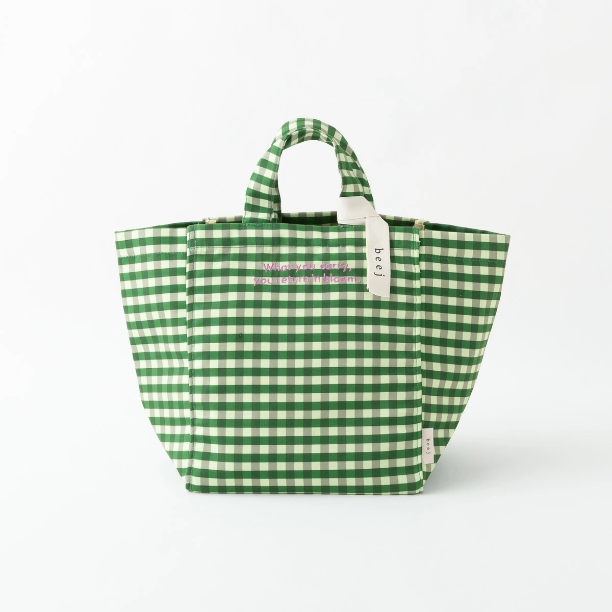 ビージ beej ギンガムチェック トートバッグ Gingham check totebag