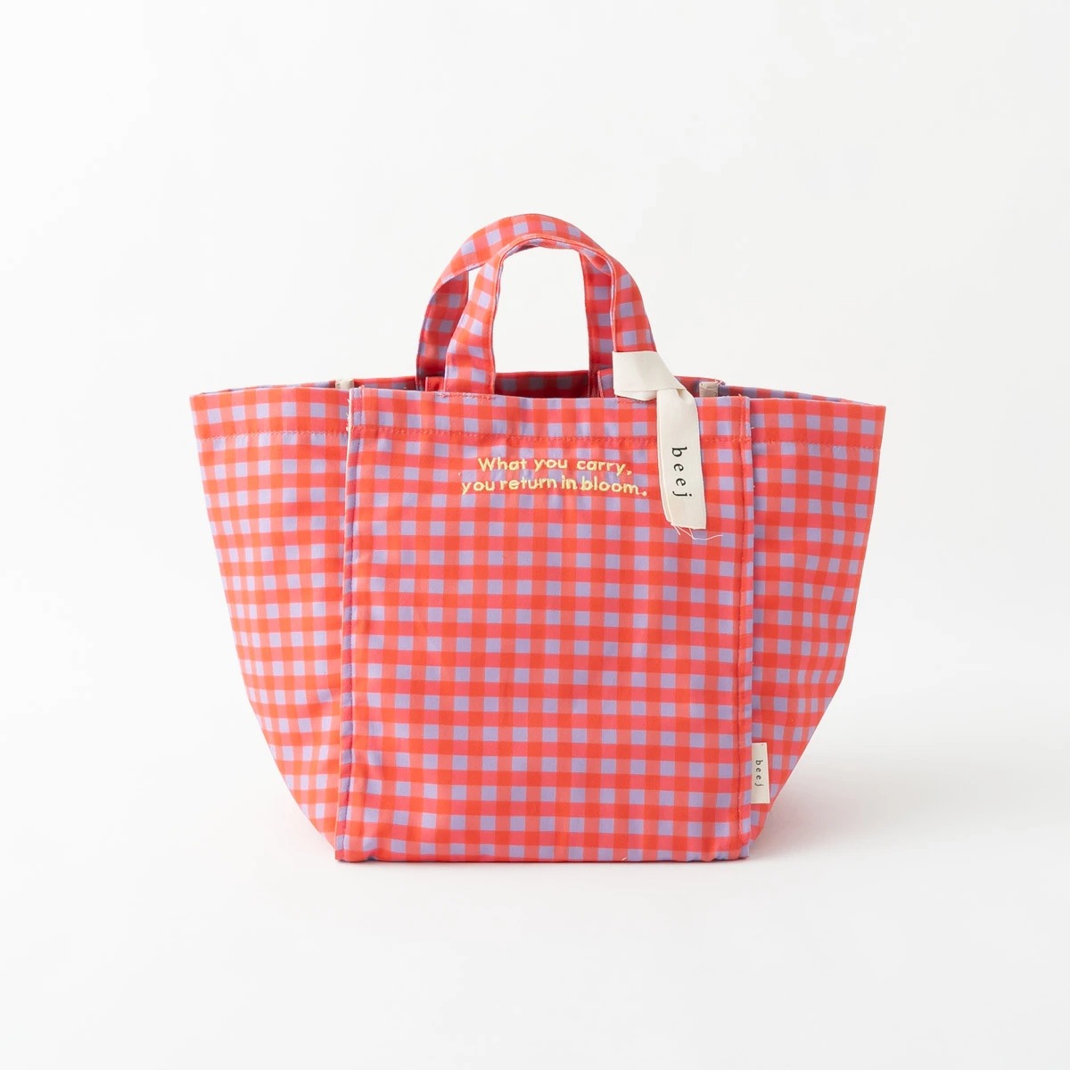 ビージ beej ギンガムチェック トートバッグ Gingham check totebag