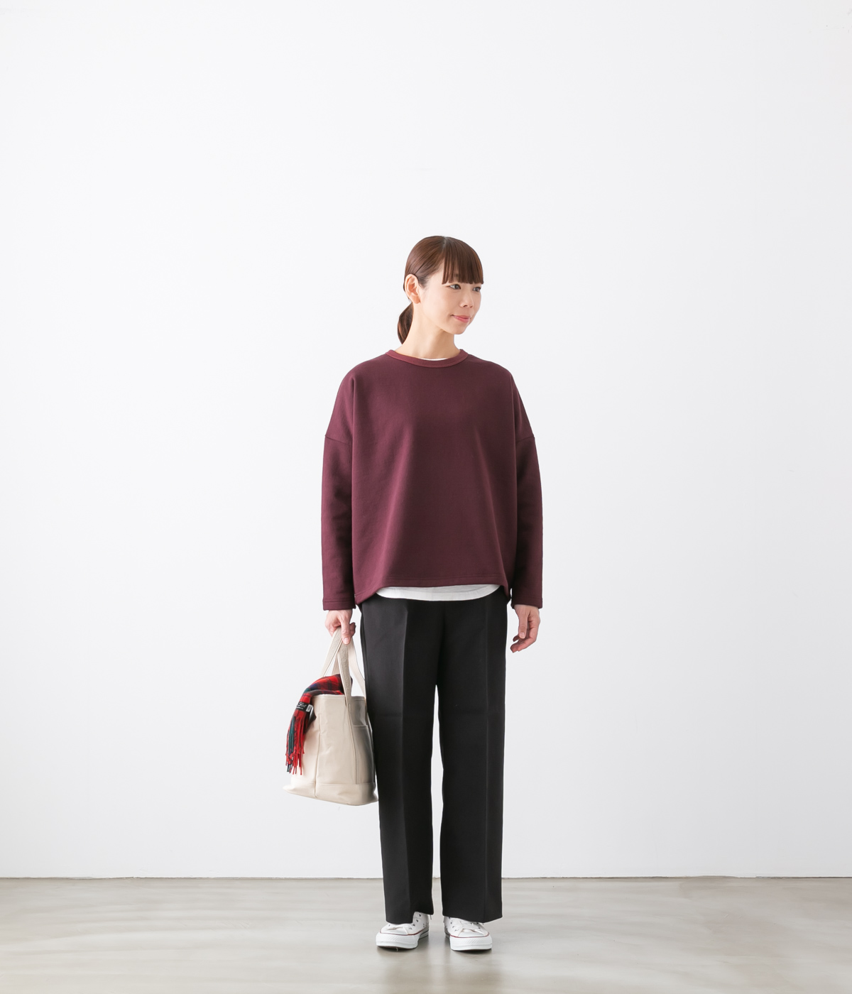 americana 綿麻ミニ裏毛　BACK HENRY LONG アメリカーナ 綿麻ミニ裏毛 BACK HENRY LONG