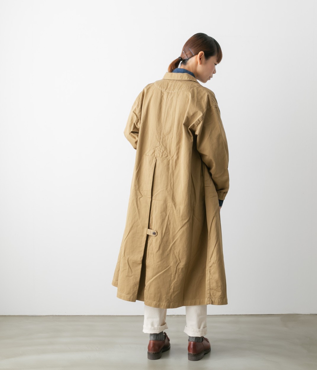 ハーベスティ コート アウター オーバー コットン チノクロス ステン