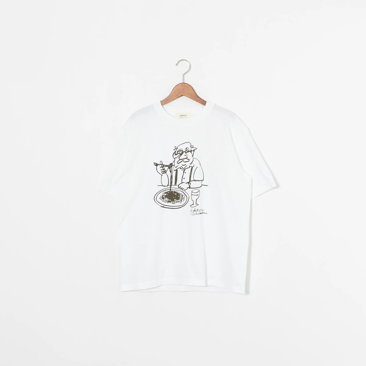 ハーベスティ プリント Tシャツ 2種 A52610 CAT A52611 UNCLE メール便OK HARVESTY 黒 白 猫 半袖 春夏 カジュアル イラストの画像