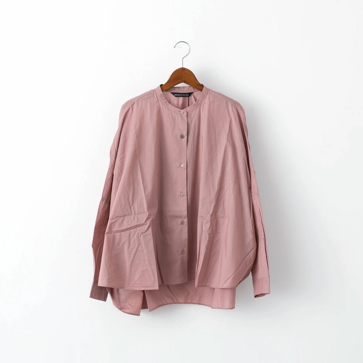 mizuiroind（ミズイロインド） バックギャザー ワイド シャツ mizuiro