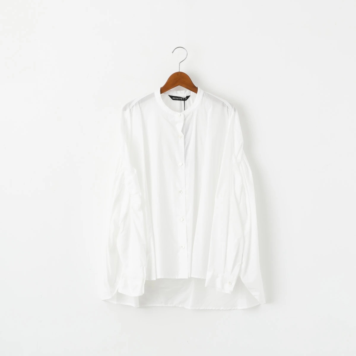 mizuiroind（ミズイロインド） バックギャザー ワイド シャツ mizuiro