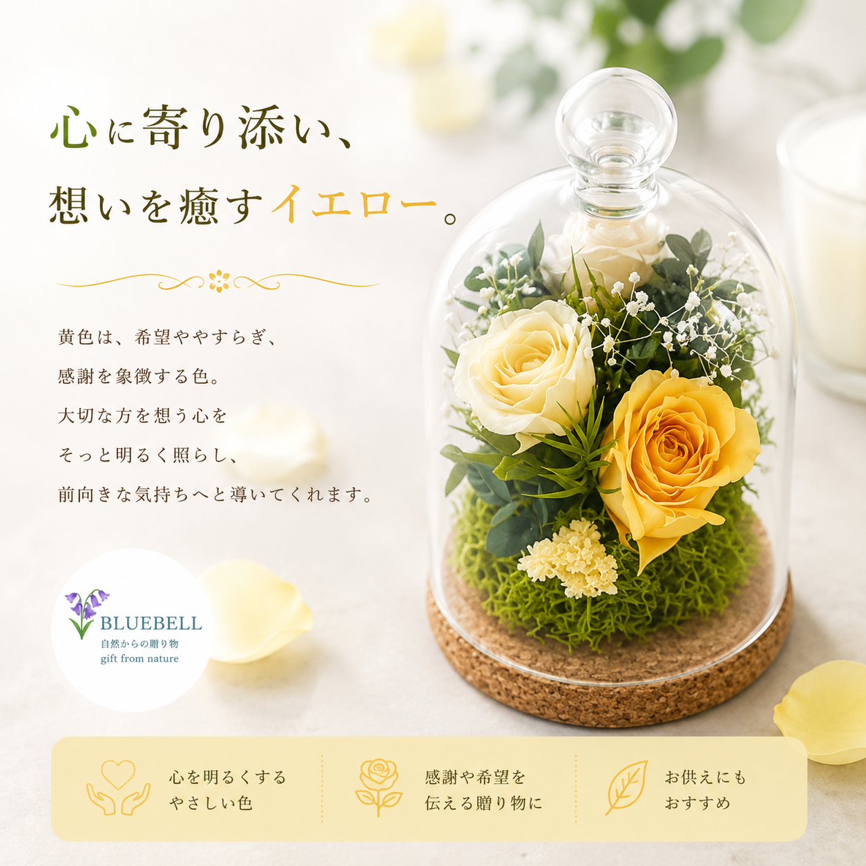 プリザーブドフラワー 仏花 お供え お彼岸 ガラスドーム 仏壇 お供え花