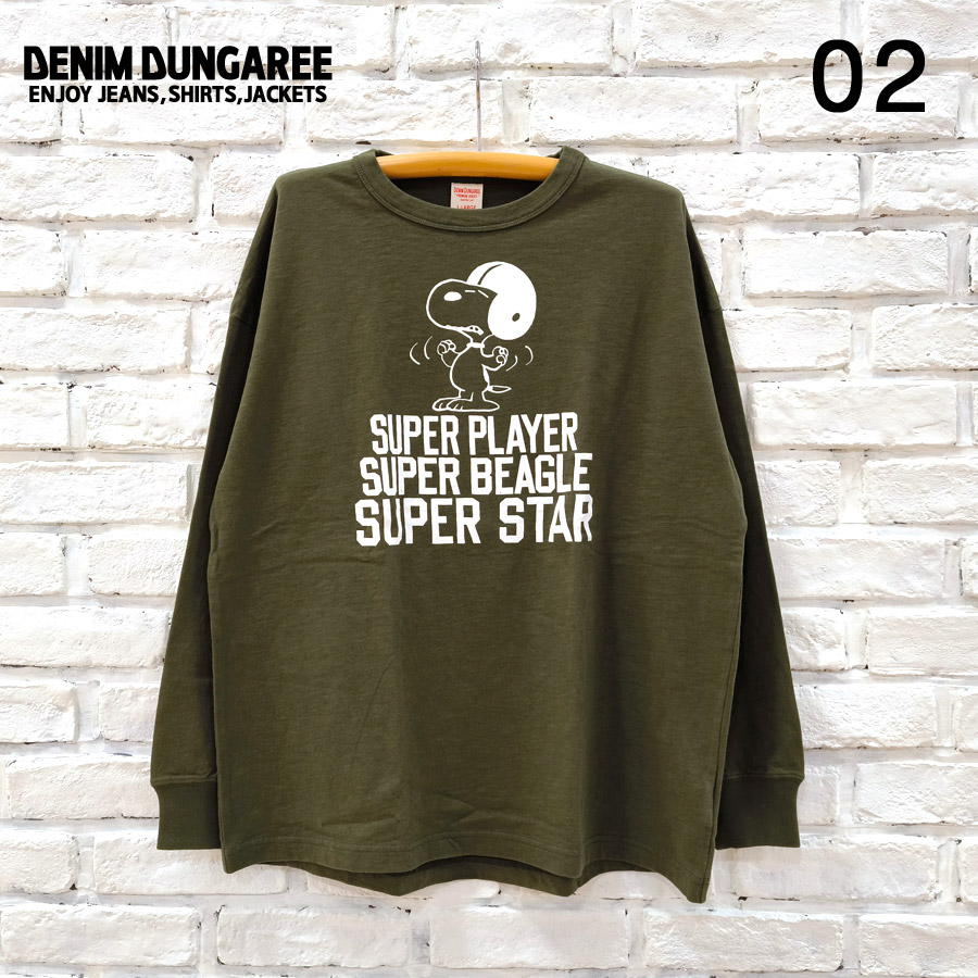 DENIM DUNGAREE デニムダンガリー 新作 テンジク SNOOPY STAR TEE 22481494 ブランド レディース Tシャツ トップス プルオーバー ロンT 長袖 長袖Tシャツ